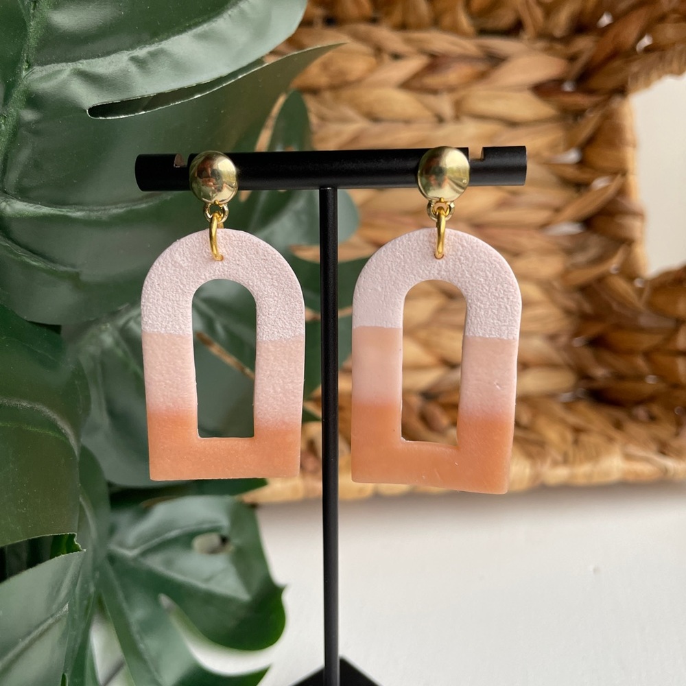 Handmade Southwest-Style Polymer Clay Dangly Earrings